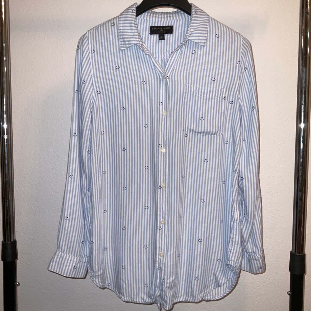 Boyfriend Stripe Button Up